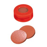 Product Image of Schnappringkappe, ND11 PE: rot mit 6 mm Loch, Naturkautschuk rot-orange/TEF transparent, harte Kappe, 1,0 mm, 10x100/PAK