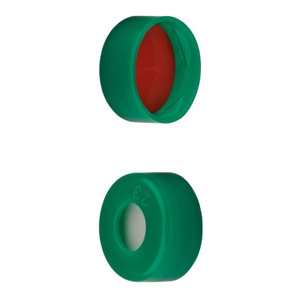 Microsolv Snap Cap green, 11 mm, with white Sil/red PTFE Preslit Fitted Septa, 1000 pc/PAK
