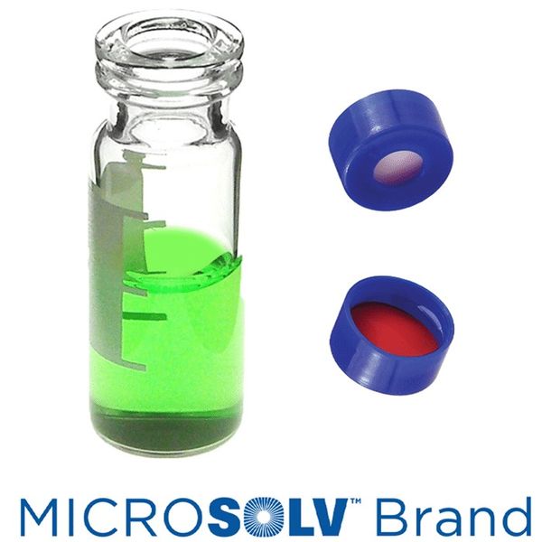 Microsolv EPP Vial, clear, 2 ml, Snap Cap blue with Sil/PTFE Septa, Write-On Patch, 100 pc/PAK