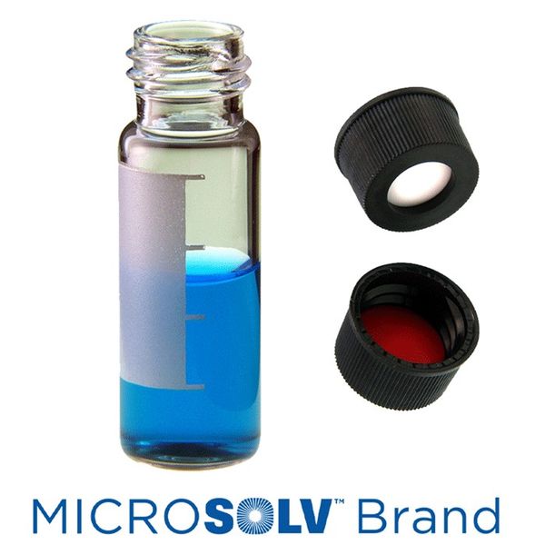 Microsolv EPP Vial, clear, 4 ml, Screw Cap black with SIL/PTFE Septa, Write-On Patch, 100 pc/PAK