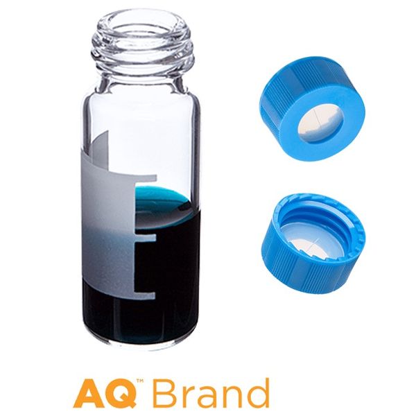 Microsolv EPP Vial clear, 2 ml, Screw Cap light blue with Sil/PTFE Septa slit, Write-on Patch, 100 pc/PAK