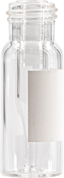 Macherey-Nagel Gewindeflasche N9, 11,6 x 32 mm, Glas klar, flacher Boden, mit integriertem Einsatz 0,2 mL, konisch, Schriftfeld, 100 St/Pkg