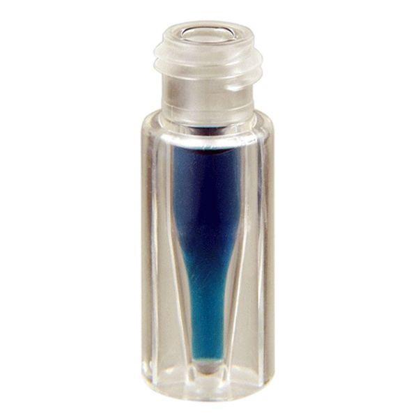 Microsolv Screw Top Vials, plastic, Clear / Clear Glass Insert, 200ul Fused Insert , 9-425mm, 12x32mm OD, for use as an autosampler vial or storage 