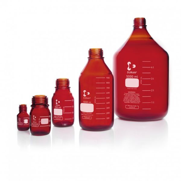 Duran Group Laboratory bottle/DURAN, amber, 2000ml (thread GL 45) with graduation, without cap, 10 pc/PAK