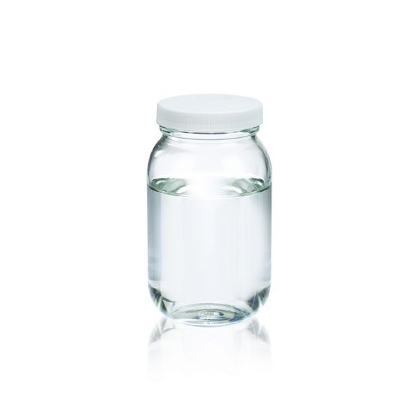 DWK Wheaton Standard-Weithalsflasche, Klarglas, 16oz, Schraubkappe, PP, weiß, 63-400, PV-Einlage, 79 x 133 mm, 24 St/Pkg