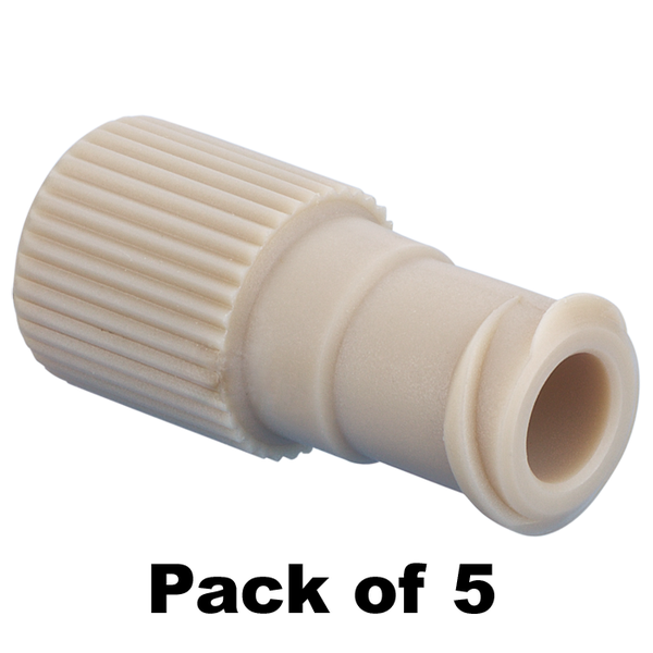 Microsolv Adapter, für Luer Lock Geräte, 1/4-28 Flachboden female Gewindeadapter zu male luer Fitting, PEEK, 5 St/Pkg
