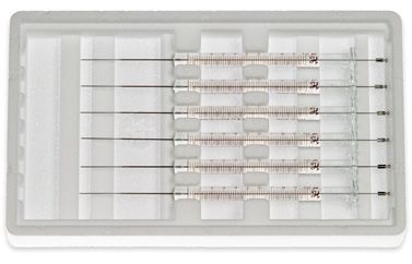 Hamilton 10 μl, Modell 701 N Agilent Spritze, 23s-26s Gauge, 43 mm, point style AS, 6 St/Pkg, max. Druck 2000 psig (137.9 bar), max. Temperatur 50°C/