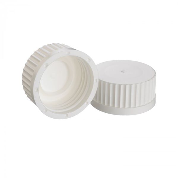 DWK Wheaton Schraubkappe, PP, weiß, mit Dichtring für WHEATON Lab 45 Medienflasche 45 mm, 12 St/Pkg