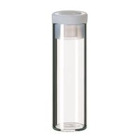 Product Image of 4ml Flachbodenglas, 44,6x14,65mm, Klarglas, 15mm PE Stopfen, transparent, 10x100/PAK