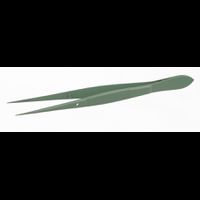 Tweezer, stainless steel, sharp, with guide pin, PTFE coated, L = 115 mm