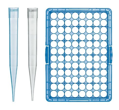 Vitlab Pipettenspitzen, PP, unsteril, Maxi, graduiert, blau, 50 - 1000 μl, 10 Beutel à 500 Spitzen