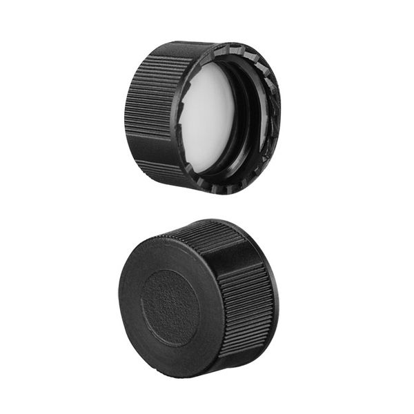 Microsolv Screw Cap black, 9 mm, with AQR Clear Sil/PTFE fitted Septa, Top Ribbed, 100 pc/PAK