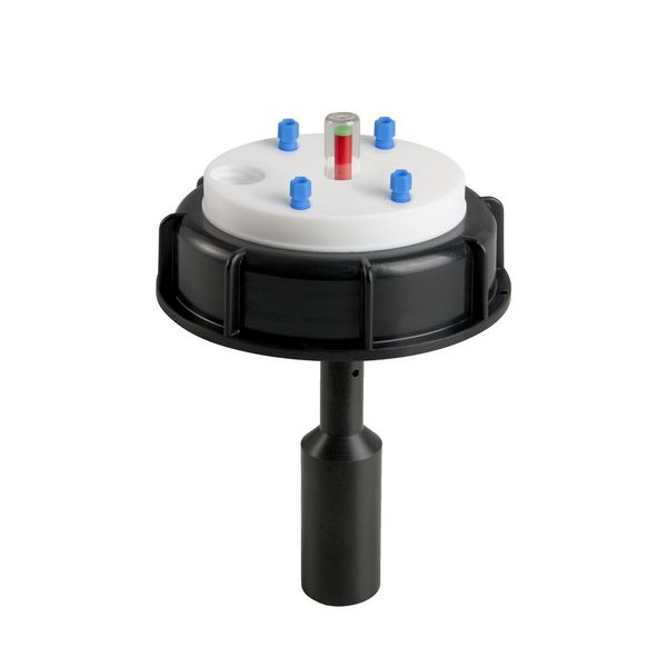 SCAT SafetyWasteCap S90, mechanische Füllstandskontrolle, 4x 2,3/3,2 mm OD + Anschluss für Abluftfilter