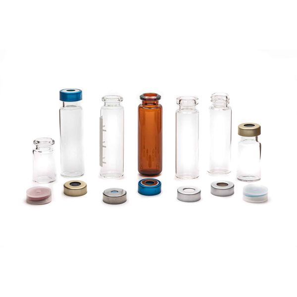 Altmann Analytik 10 ml Headspace-Flasche, 46 x 22,5 mm, Klarglas, 1. hydrolytische Klasse, mit abgeschrägtem HS-Rollrand, gerundeter Boden, 10 x 100 