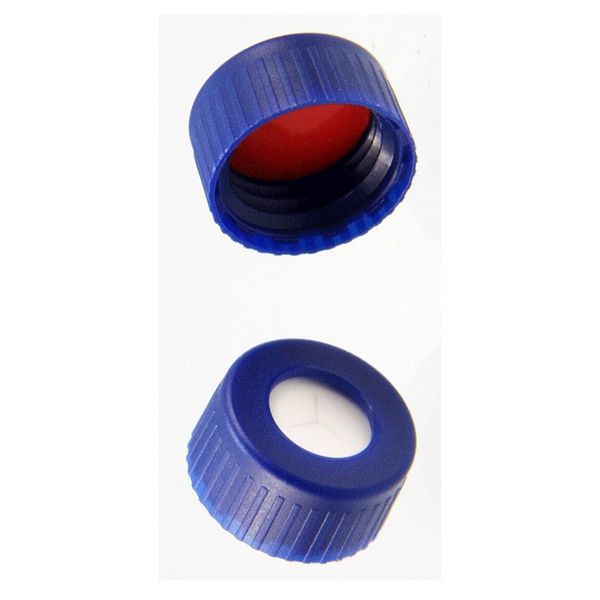 Microsolv Screw Cap blue, knurled PP, Silicone/PTFE Partial Pre-Slit (Y Shape) Septa, for use with 9-425 thread, 12x32mm autosampler vials, excellent 