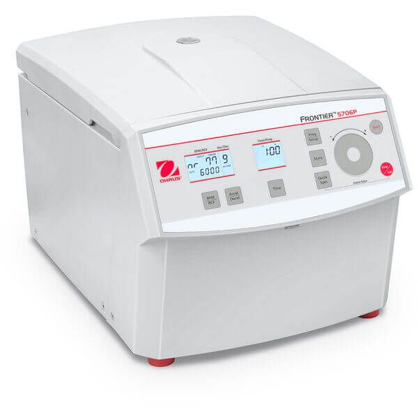 Ohaus Frontier 5000 Multi-Centrifuge FC5706P+R77, 100-230V, maximum Load 6 x 50 ml, max 6000 rpm, with Angle Rotor 12 × 15 ml RB/FA