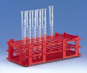Brand GmbH & Co. KG Reagenzglasgestelle, PP, 265 x 126 x 88 mm, für 21 Röhrchen, Durchmesser bis 30 mm, weiß, 5 St/Pkg