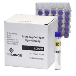 Hach Lange Copper baths (acidic) LCK cuvette test, pK/25, MR 2-100 g/l Cu