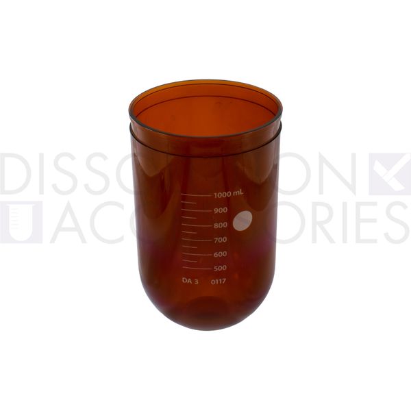 Dissolution Accessories Vessel, Boro 3.3, amber, 1000 ml, APEX-Bottom, Agilent