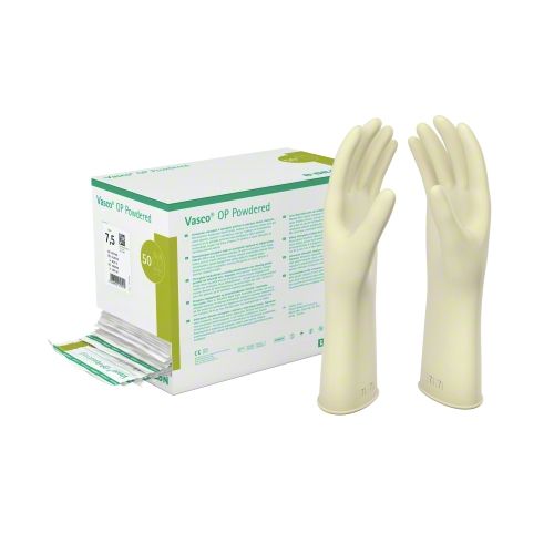 Braun Petzold Latexhandschuhe VASCO OP, steril, gepudert, Gr 7.5, 50 St/Pkg -- alte Nr. PZ6035035