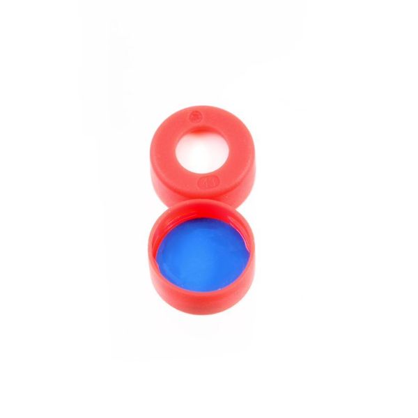 Thermo Fisher Scientific Schnappdeckel SureSTART Level 3, 11 mm, PE rot & Septum Silikon/PTFE weiß/blau, geschlitzt, 1 mm, 5000 St/Pkg