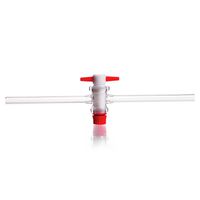 Product Image of DURAN Single way stopcocks, complete with PTFE key, bore 6 mm, NS 18.8, side arms 13 mm, 25 pc/PAK
