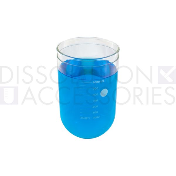 Dissolution Accessories Vessel, Boro 3.3, clear, 1000 ml, high Precision, TruCenter, Agilent
