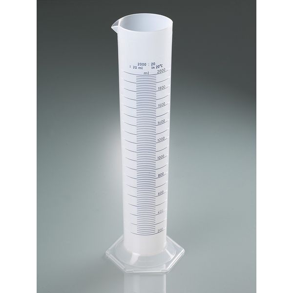 Bürkle Messzylinder, PP, blaue Skala, Klasse B, 2000 ml, h. F., Kl. B