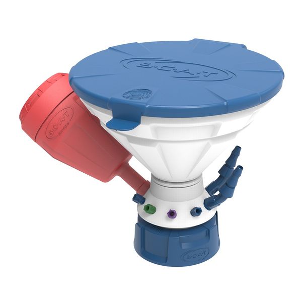 SCAT Universal Waste Hub ''JAN'', S60/61, Sicherheits-Trichter, 4x 1,6/2,3/3,2 mm AD, 4x PFA-Blindstopfen