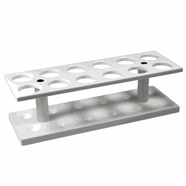 Dinkelberg Analytics Zentrifugenglas-Gestell für 6 Gläser 1-reihig, Dm. 36 mm, (BxHxT) 315x65x60 mm, PP weiß