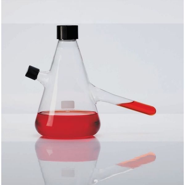 DWK Wheaton Culture bottle, Nephelo, 300ml, 200 ml culture volume, side arms 19 x 140 mm