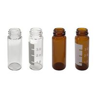 Product Image of 4.0 ml Amber Vial, 15x45 mm with White Graduated Spot, 13 mm Crimp/Snap Ring, 10 x 100 pc/PAK