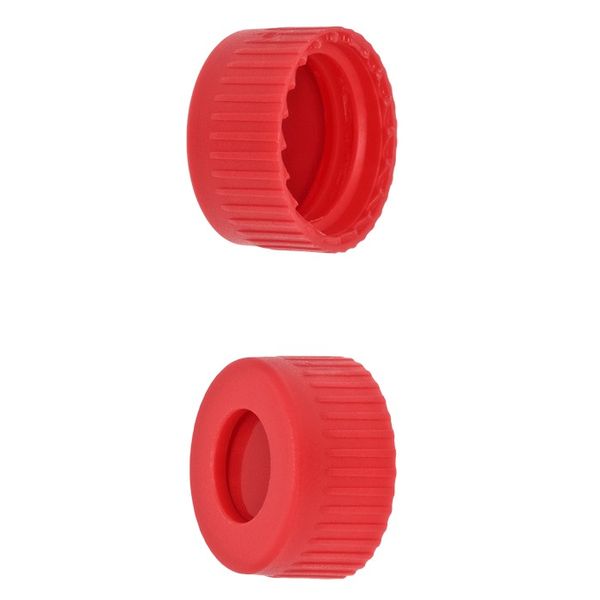 Microsolv Screw Cap red, knurled PP, red PTFE/white Sil/red PTFE Septa, for 9-425mm thread, 12x32mm autosampler vials, 1000 pc/PAK