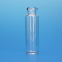 Product Image of 20 ml Clear Headspace Vial, 23x75 mm (for CTC PAL, Perkin Elmer), Beveled Bottom, 20 mm Flat Top Crimp, Long Neck, 10 x 100 pc/PAK