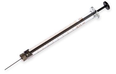Hamilton 250 μl, Modell 1725 RN-L Valco VISF-1 Spritze, 22s Gauge, 19 mm, point style 3, max. Druck, 500 psig (34.5 bar), max. Temperatur 115°C / 239°