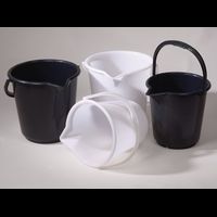 Bucket HDPE, black, w/ spout and scale, 17 l