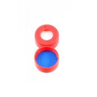 Product Image of SureSTART 11 mm, red PE, Snap Cap, Level 3, white Silicone/blue PTFE Septum, Pre-slit, 1 mm, 100 pc/PAK