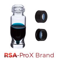 Product Image of Vial & Cap Kit: 100 1.2ml, Screw Top, Hydrophobic, Clear MRQ Autosampler Vials and 100 Black Caps with Clear Sil/PTFE Septa, RSA-Pro X Brand