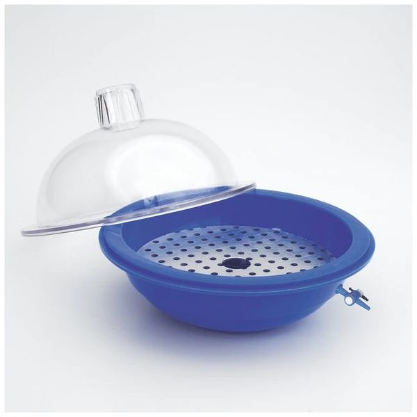Nalgene Thermo Scientific Vakuum-Exsikkator/PP mit 250- mm PC-Haube mit PP-Hahn + Unterteil