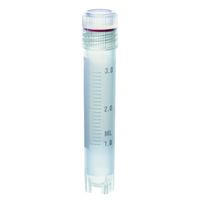 Product Image of Cryotubes, 3 ml, with external thread, screw cap with silicone seal, PP, 12,5 mm x 70 mm, with base, sterile, 10 x 100 pc/PAK