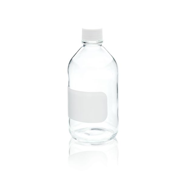 DWK Wheaton Reagent bottle, 500ml, with 33-430 PP screw cap without hole with PTFE insert, 88 x 190 mm, 6 pc/PAK