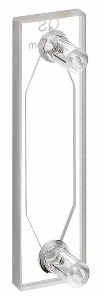 Hellma Durchfluss-Küvette, Typ 137-QS, HP Quarzglas, WL 200-2500 nm, Schichtdicke 1 mm, (HxB) 20x9 mm, 260 μl, Zu-und Abfluss-Stutzen