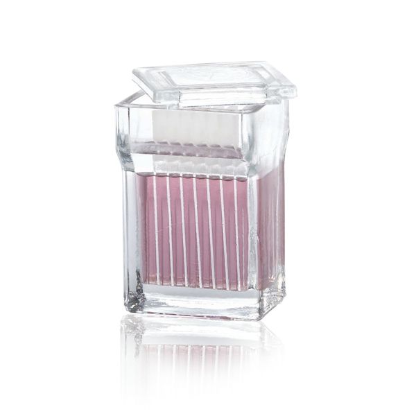 DWK Wheaton Staining trough with lid for 16 slides, clear AR-glass, 6 pc/PAK