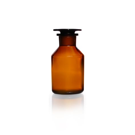 Duran Group Wide neck bottle, SLG (amber), NS 34/24, 250 ml, glass stopper, 10 pc/PAK