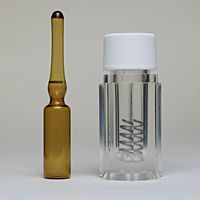 Product Image of 2 ml Storage Holder Vial with Spring, Stopper and White Polypropylene Closure for Snapped Open Ampoules, 5 pc/PAK