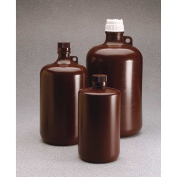 Nalgene Thermo Scientific Enghalsflasche, PP, gross, braun, 2 L, mit 38-430 Schraubverschluss mit TPE Dichtung, 6 St/Pkg