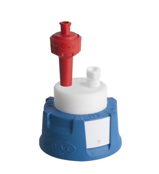 SCAT SafetyCap I, V2.0, GL45, präparativ, 1x PTFE-Fitting 6,35 mm AD + Belüftungsventil