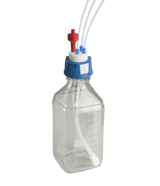 SCAT HPLC Supply-Set III, V2.0: SafetyCap III GL45, Lab Bottle 1L, eckig, 3x 1,5 m Capillary 3,2 mm, 3x Filter, air valve