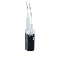 Product Image of Flow-Through Cell 3in1, Type 176.762-QS, HP Quartz Glass, WL 200-2500 nm, Pathlength 3x1.5 mm, (HxW) 11x1.5/11 x2.5 mm, Centerheight 8.5 mm, 50 µl, FEP tubing set, for fluorescence measurements