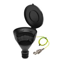Product Image of ARNOLD drum funnel with lid, ASTM 63, PE-HD electrically conductive, with splash guard, strainer, and grounding cable, 200 mm funnel